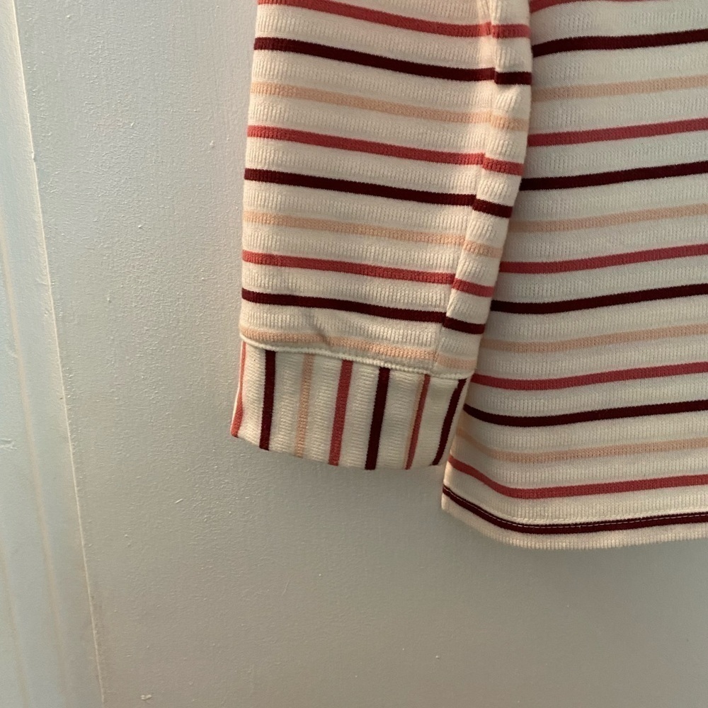 Talbots bateau pullover top. Size Large.  Long sleeves. White with stripes. - Picture 6 of 10